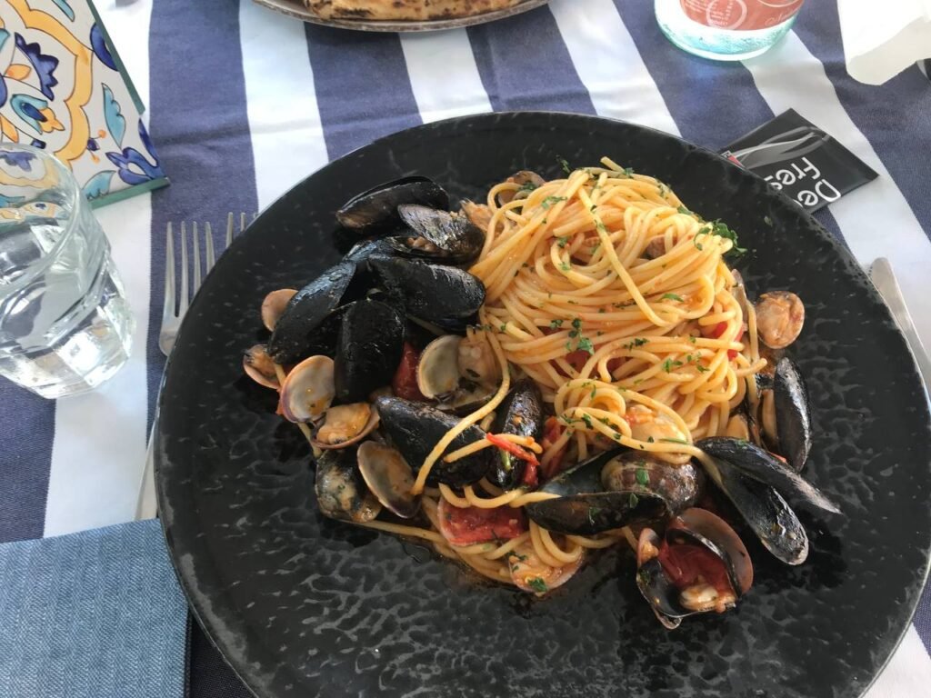 Seafood Pasta at Trattoria da Adriano in Bergamo 